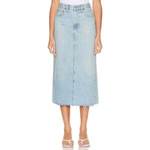 Agolde Distressed Denim Practice Della Midi Skirt Size 27